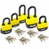 Wolf Security Heavy Duty Padlocks - Pack Of 5 Assorted Sizes