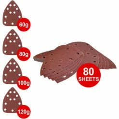 Wolf 80 Pack Mixed Grit Triangular Sanding Sheets